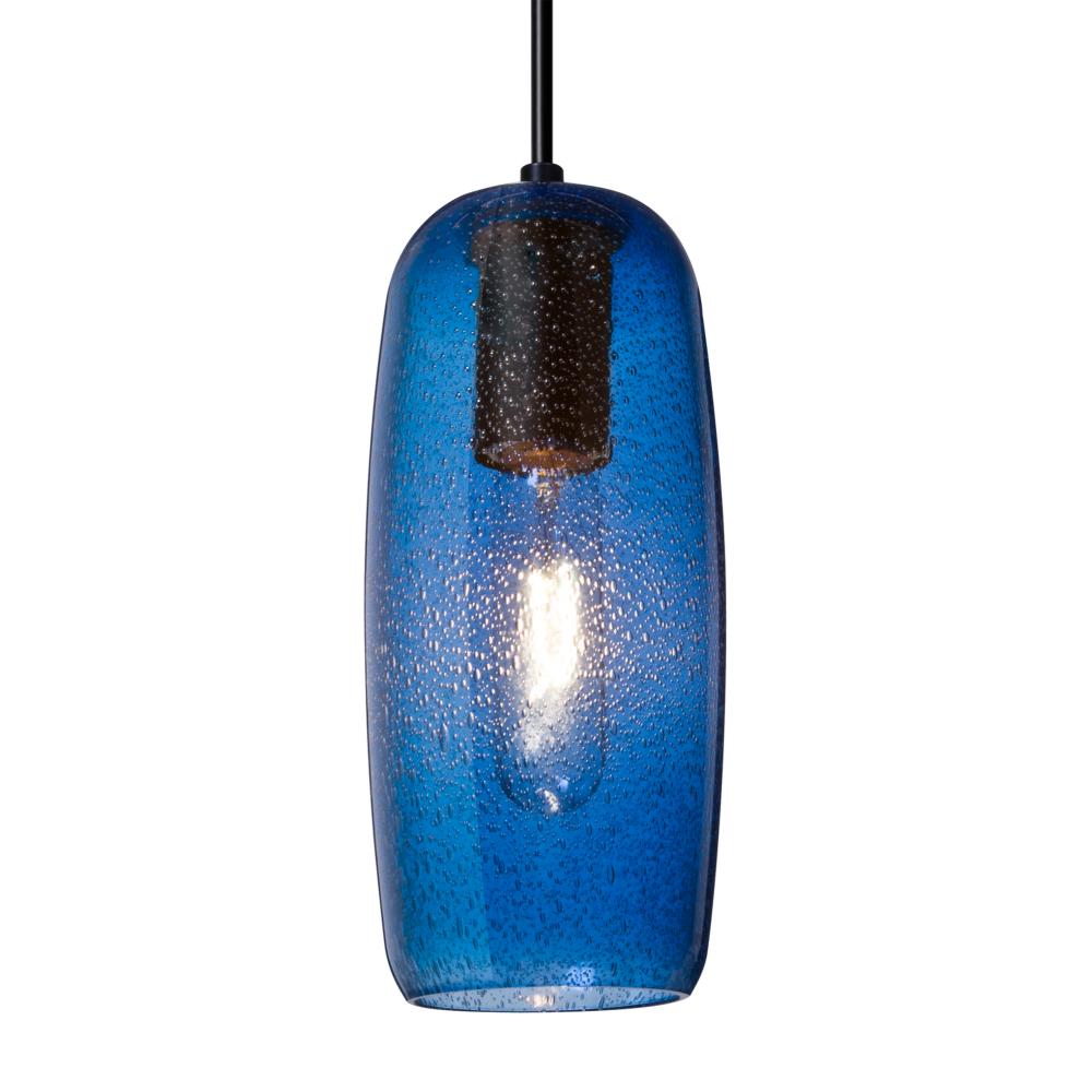 Besa, Pinot 9 Cord Pendant, Blue Bubble, Black FInish 1x60W Incandescent, 15Ft. Cord