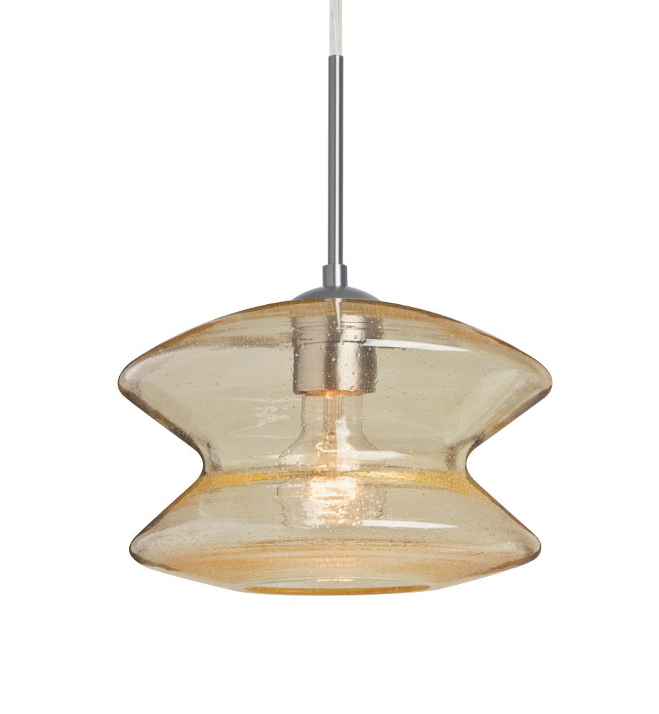 Besa, Zen Cord Pendant, Gold Bubble, Satin Nickel Finish, 1x60W Medium Base