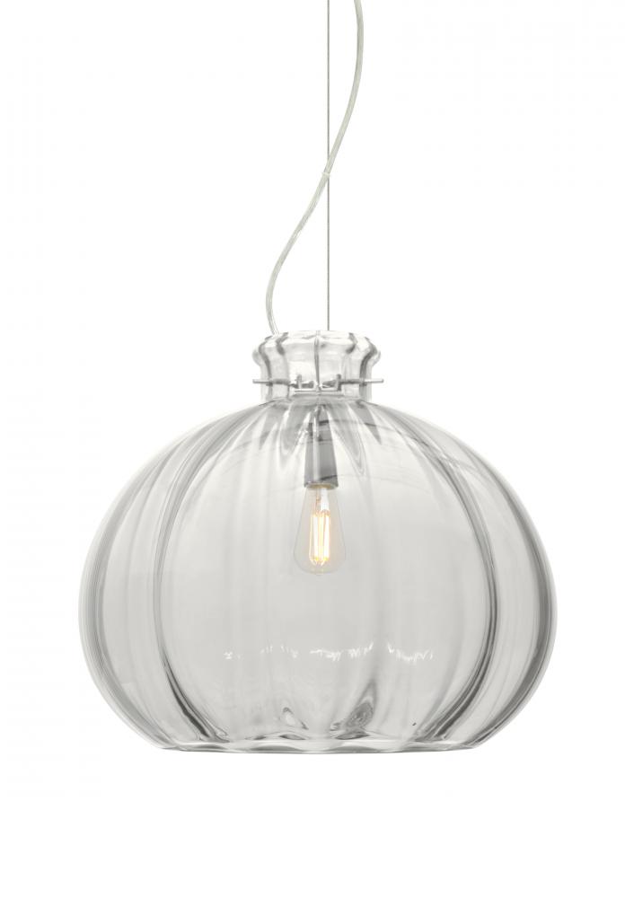 Besa Pendant Pinta 12 Clear Satin Nickel 1x8W LED Filament