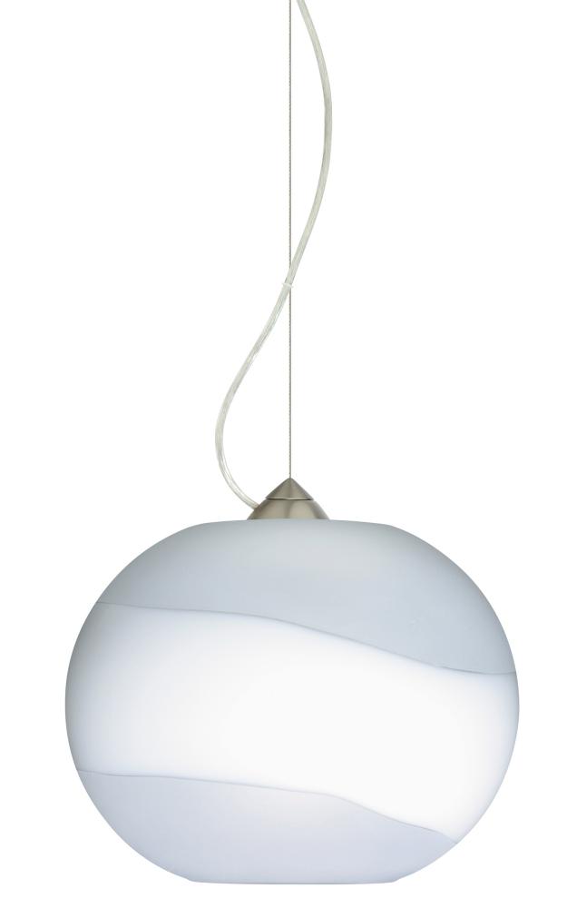 Besa Luna Pendant Opal Frost Satin Nickel 1x100W Medium Base