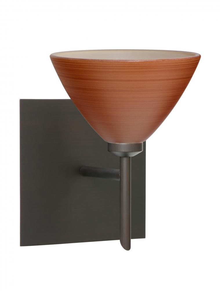 Besa Wall With SQ Canopy Domi Bronze Cherry 1x5W LED