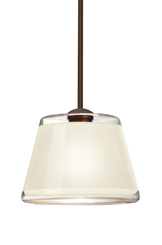 Besa Stem Pendant Pica 9 Bronze White Sand 1x75W Medium Base