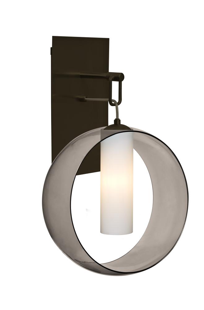 Besa, Plato Wall Pendant, Smoke/Opal, Bronze Finish, 1x60W Medium Base