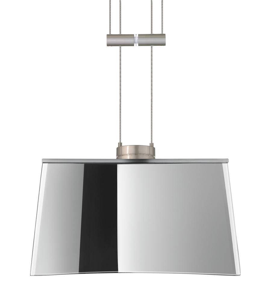 Besa Groove Pendant Mirror-Frost Satin Nickel 1x50W Halogen