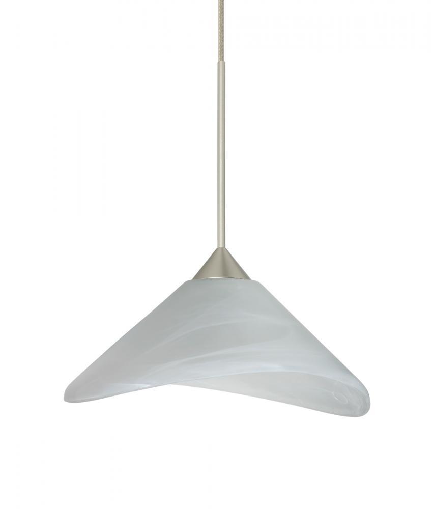 Besa Pendant Hoppi Satin Nickel Marble 1x50W Halogen, 15Ft. Cord