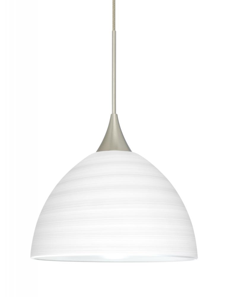 Besa Pendant Brella Satin Nickel Chalk 1x50W Halogen, 15Ft. Cord