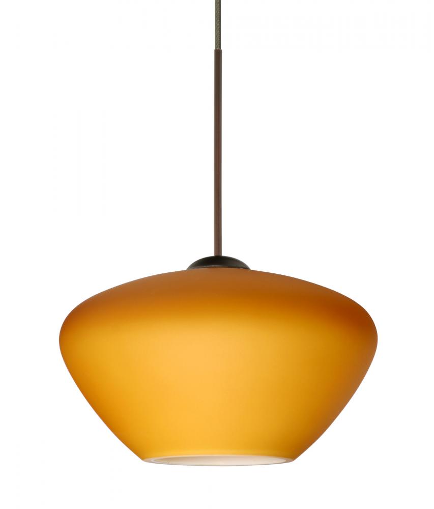 Besa Pendant Peri Bronze Amber Matte 1x50W Halogen, 15Ft. Cord