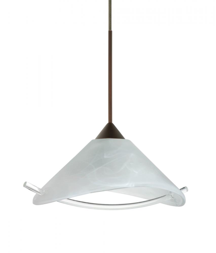 Besa Pendant Hoppi Bronze Marble/Clear 1x50W Halogen, 15Ft. Cord