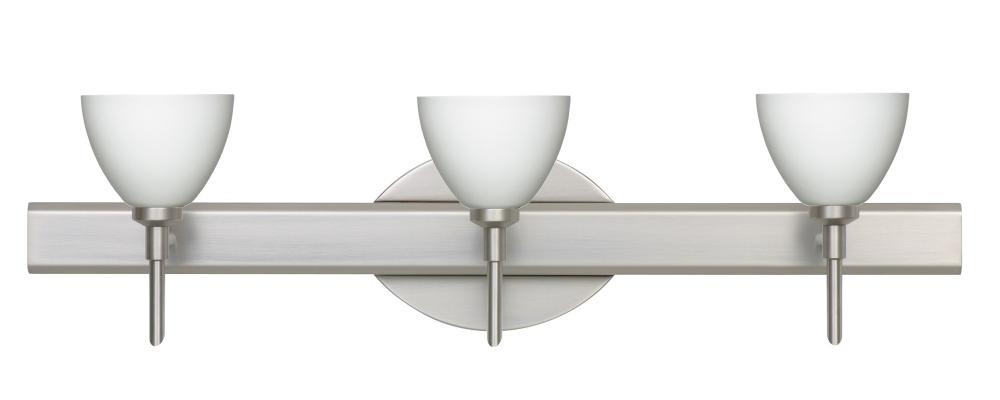 Besa Divi Wall 3SW Opal Matte Satin Nickel 3x5W LED