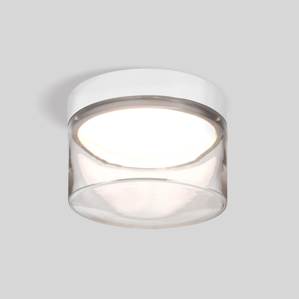 Besa Epic Flush mount, Clear Shade, White Finish, 1x12W LED