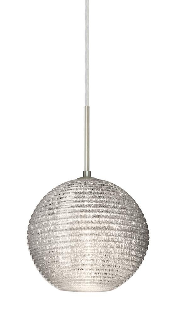 Besa Kristall 8 Pendant For Multiport Canopy Satin Nickel Glitter 1x75W Medium Base