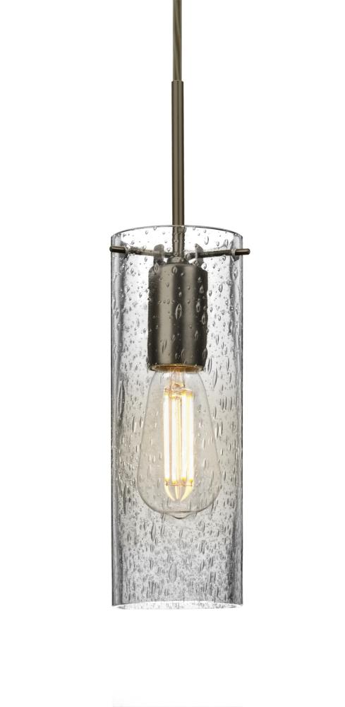 Besa, Juni 10 Pendant For Multiport Canopy, Clear Bubble, Bronze, 1x4W LED Filament,