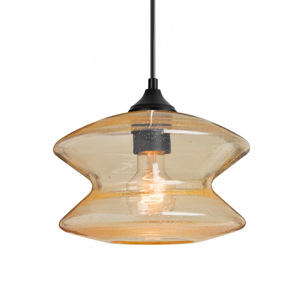 Besa, Zen Outdoor Pendant, Gold Bubble, Black Finish, 1x60W E26 Base