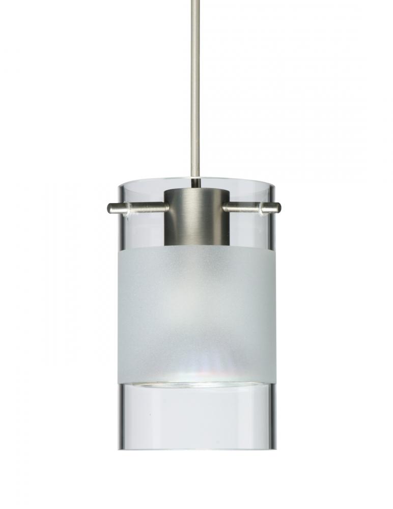 Besa Scope Pendant Rxp Clear/Frost Satin Nickel 1x5W LED Mr16, 15Ft. Cord