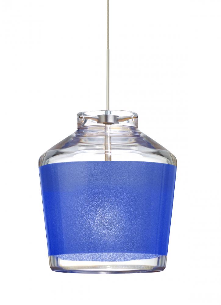 Besa Pendant Pica 6 Satin Nickel Blue Sand 1x50W Halogen, 15Ft. Cord