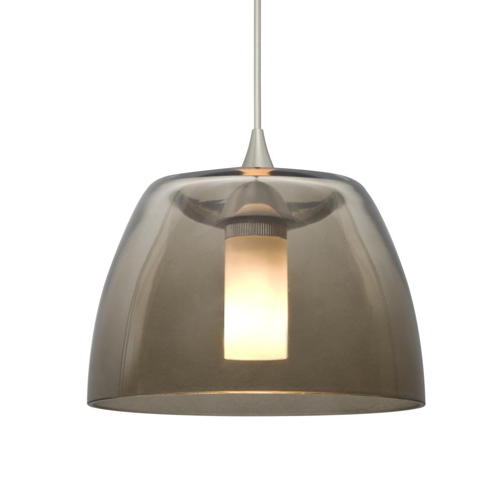 Besa Spur Cord Pendant, Smoke, Satin Nickel Finish, 1x35W Halogen, 15Ft. Cord