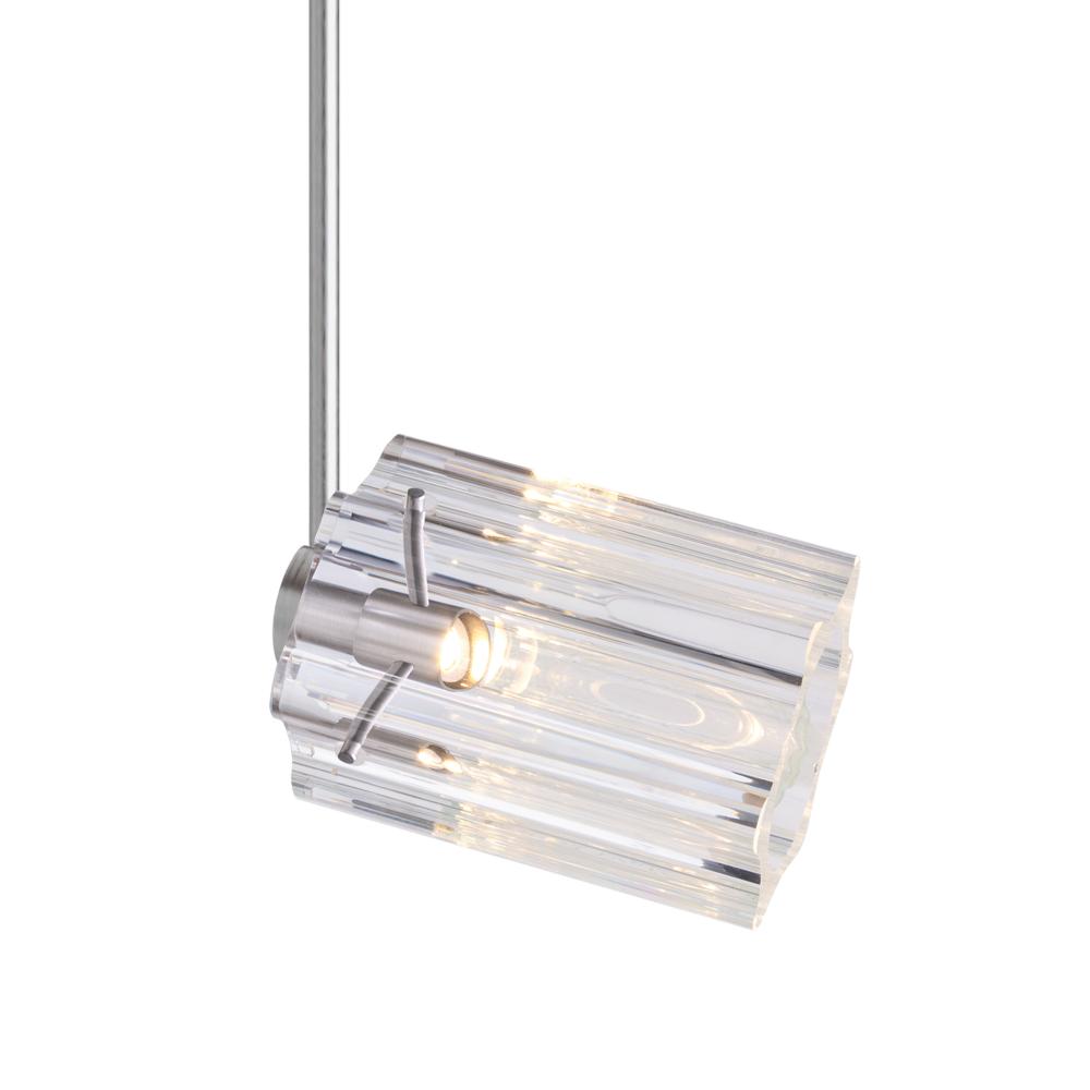 Besa Ice 4 Spotlight with 6&#34; stem, Clear Glass, Black Finish, 1x35W MAX GY6.35 Base