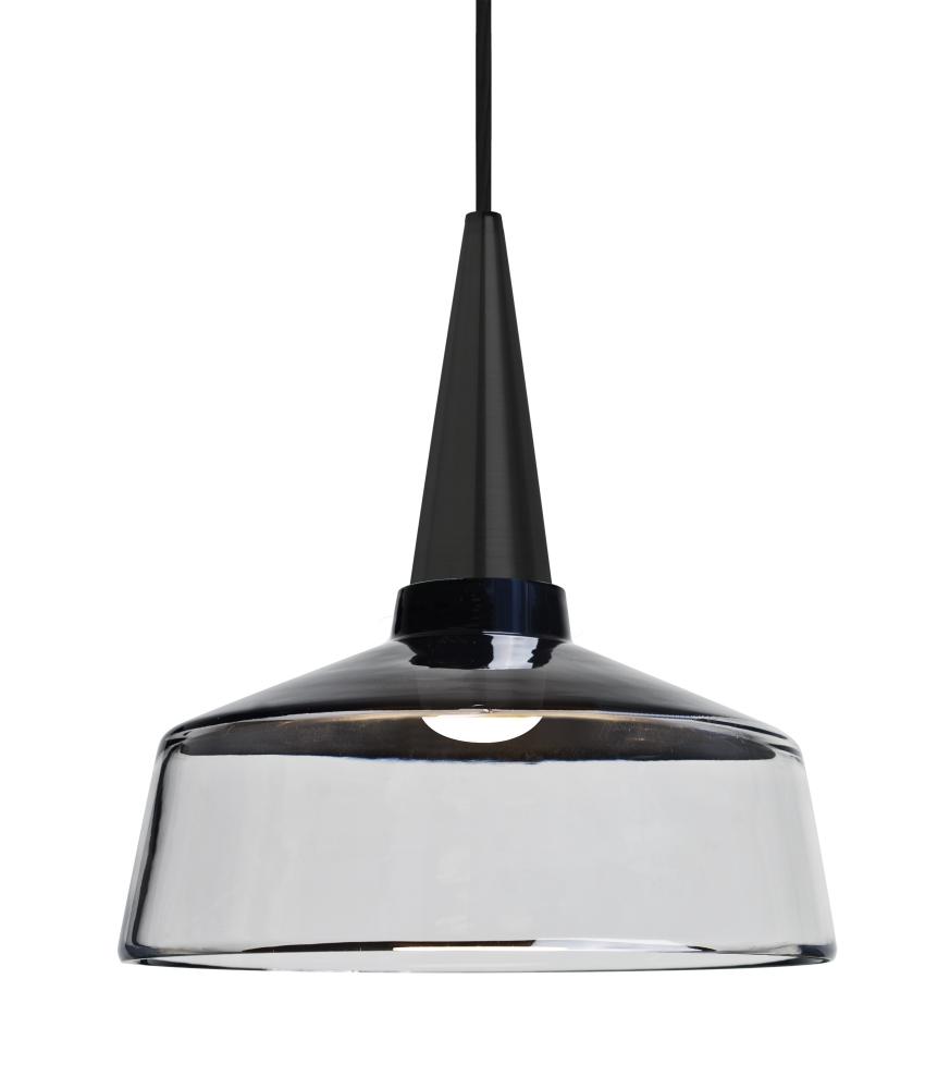 Baron 10 Cord Pendant for Mulitport Canopy, Black/Clear, Black Finish, 1x60W Medium base