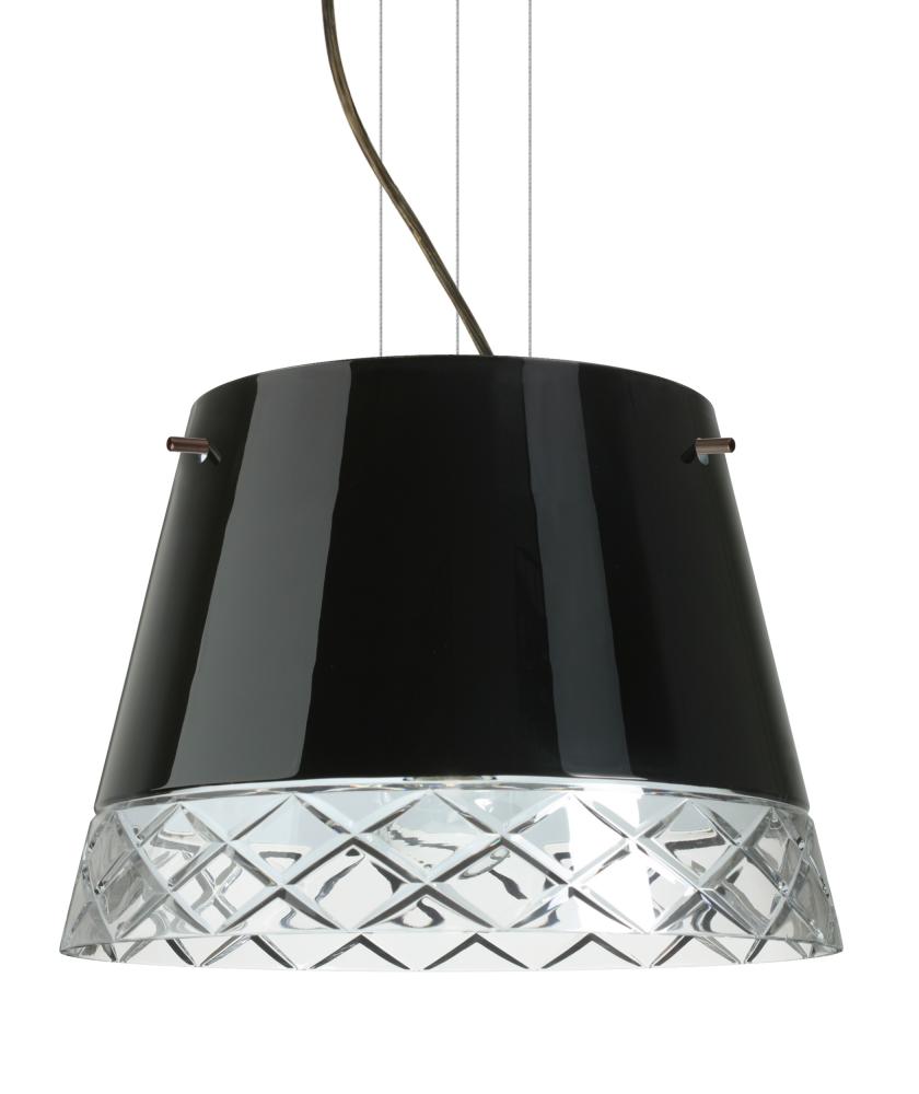 Besa Amelia 15 LED Pendant 1KV Black/Hand-Cut Bronze 3x11W LED