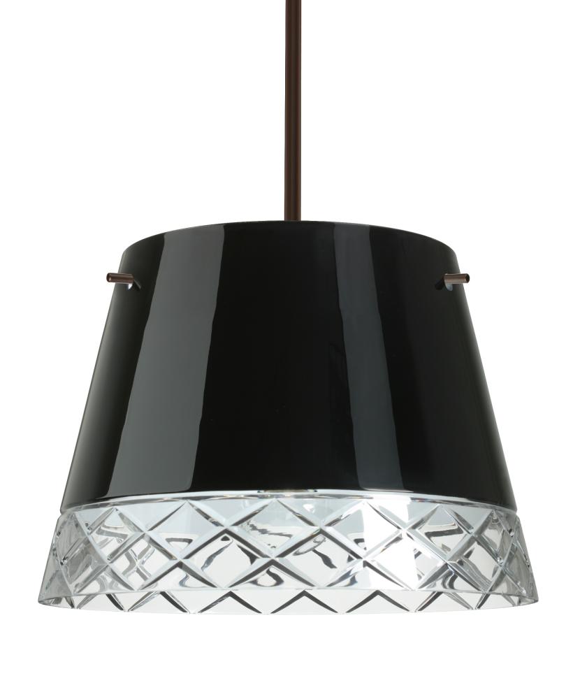 Besa Amelia 15 LED Pendant 1KT Black/Hand-Cut Bronze 3x11W LED