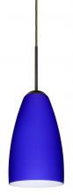 Besa Lighting 1JC-1511CM-BR-L - Besa Riva 9 Pendant Bronze Cobalt Blue Matte 1x75W Medium Base, 15Ft. Cord