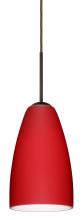 Besa Lighting 1JC-1511RM-BR-L - Besa Riva 9 Pendant Bronze Ruby Matte 1x75W Medium Base, 15Ft. Cord