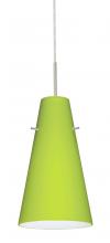 Besa Lighting 1JC-412435-LED-SN-L - Besa Cierro Pendant Satin Nickel Chartreuse 1x9W LED, 15Ft. Cord