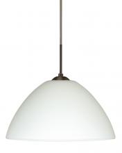 Besa Lighting 1JC-420107-LED-BR-L - Besa Tessa LED Pendant White Bronze 1x9W LED, 15Ft. Cord