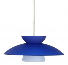 Besa Lighting 1JC-451323-SN - Besa Trilo 15 Pendant Satin Nickel Blue Matte 1x75W Medium Base