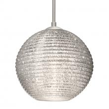 Besa Lighting 1JC-4616GL-LED-SN-L - Besa Kristall 8 Pendant Satin Nickel Glitter 1x9W LED, 15Ft. Cord