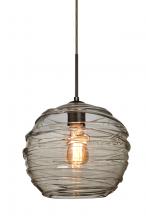 Besa Lighting 1JC-462702-EDIL-BR-L - Besa Wave 10 Pendant Bronze Smoke 1x8W LED Filament, 15Ft. Cord