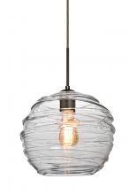 Besa Lighting 1JC-462761-EDIL-BR-L - Besa Wave 10 Pendant Bronze Clear 1x8W LED Filament, 15Ft. Cord