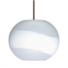 Besa Lighting 1JC-477699-LED-BR-L - Besa Luna LED Pendant Opal Frost Bronze 1x9W LED, 15Ft. Cord