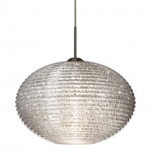 Besa Lighting 1JC-4913GL-LED-BR-L - Besa Pendant Pape 12 Bronze Glitter 1x9W LED, 15Ft. Cord