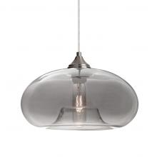 Besa Lighting 1JC-BANASM-SN-L - Besa Pendant Bana Satin Nickel Smoke 1x60W Medium Base, 15Ft. Cord