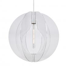 Besa Lighting 1JC-BENITOGL-EDIL-SN - Besa, Benito Cord Pendant, Globe, Satin Nickel Finish, 1x4W LED Filament