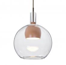 Besa Lighting 1JC-BENJICLMD-LED-BR-L - Besa, Benji Cord Pendant, Clear/Medium, Bronze Finish, 1x9W LED, 15Ft. Cord