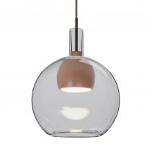 Besa Lighting 1JC-BENJISMMD-LED-BR-L - Besa, Benji Cord Pendant, Smoke/Medium, Bronze Finish, 1x9W LED, 15Ft. Cord