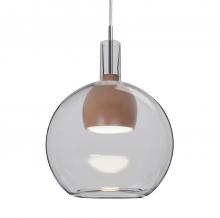 Besa Lighting 1JC-BENJISMMD-LED-SN-L - Besa, Benji Cord Pendant, Smoke/Medium, Satin Nickel Finish, 1x9W LED, 15Ft. Cord