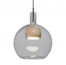 Besa Lighting 1JC-BENJISMNA-LED-BR-L - Besa, Benji Cord Pendant, Smoke/Natural, Bronze Finish, 1x9W LED, 15Ft. Cord