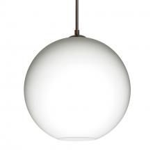 Besa Lighting 1JC-COCO1207-BR-L - Besa Coco 12 Pendant, Opal Matte, Bronze Finish, 1x60W Medium Base, 15Ft. Cord