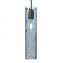 Besa Lighting 1JC-JUNI16BL-BR-L - Besa, Juni 16 Cord Pendant, Blue Bubble, Bronze, 1x60W Medium Base, 15Ft. Cord