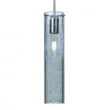 Besa Lighting 1JC-JUNI16BL-SN-L - Besa, Juni 16 Cord Pendant, Blue Bubble, Satin Nickel, 1x60W Medium Base, 15Ft. Cord