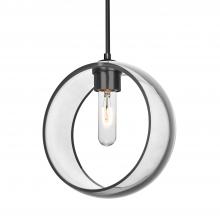 Besa Lighting 1JC-MANACL-BK-NI - Besa Mana Pendant, Clear, Black Finish, 1x60W MAX E26 Base