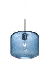 Besa Lighting 1JC-NILES10BL-BR - Besa Niles 10 Pendant, Blue Bubble, Bronze Finish, 1x60W Medium Base T10