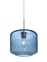 Besa Lighting 1JC-NILES10BL-SN - Besa Niles 10 Pendant, Blue Bubble, Satin Nickel Finish, 1x60W Medium Base T10