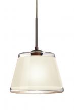 Besa Lighting 1JC-PIC9WH-BR-L - Besa Pendant Pica 9 Bronze White Sand 1x75W Medium Base, 15Ft. Cord