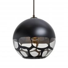 Besa Lighting 1JC-ROCKYBK-LED-BR-L - Besa, Rocky Cord Pendant, Black, Bronze Finish, 1x9W LED, 15Ft. Cord