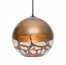 Besa Lighting 1JC-ROCKYCP-BR-L - Besa, Rocky Cord Pendant, Copper, Bronze Finish, 1x60W Medium Base, 15Ft. Cord