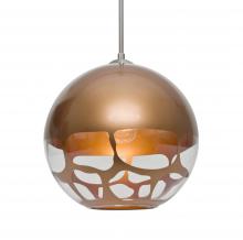 Besa Lighting 1JC-ROCKYCP-LED-SN-L - Besa, Rocky Cord Pendant, Copper, Satin Nickel Finish, 1x9W LED, 15Ft. Cord